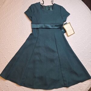 Vtg NWT JCPenney DBS Teal Formal Kids Dress, size 7